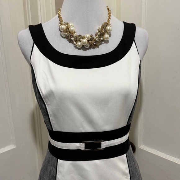 White House Black Market Black and White Colorblock Dress - Picture 13 of 16